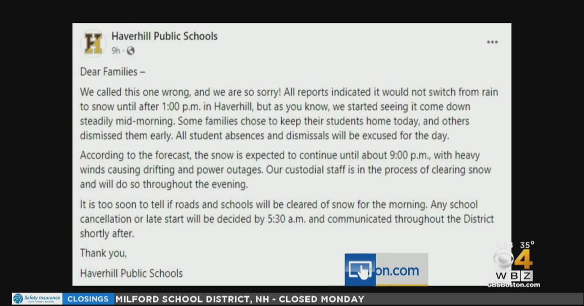 “We called this one wrong,” Haverhill Public Schools apologizes for keeping schools open during nor’