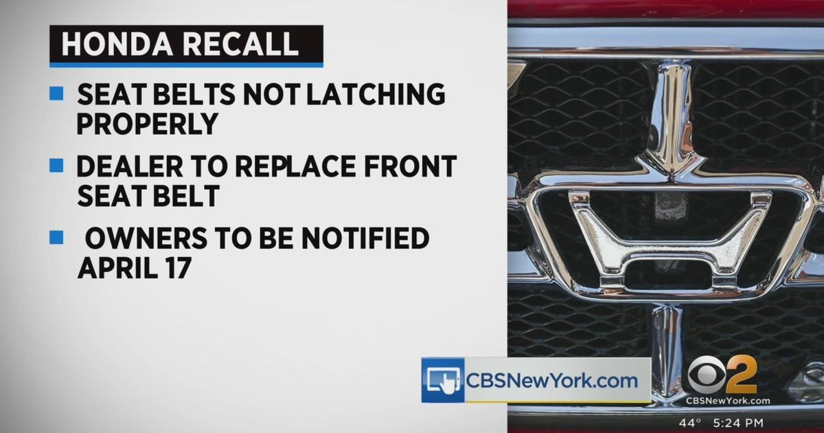 Honda recalls 500,000 vehicles to fix seat belt problem CBS New York