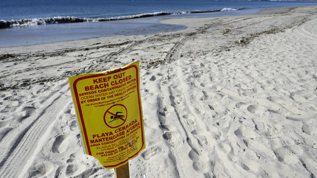 Some beaches are closed to swimmers after a sewage spill in Compton. 