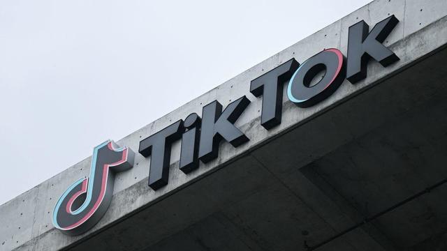 The TikTok logo is displayed on signage outside TikTok social media app company offices in Culver City, California, on March 16, 2023. 