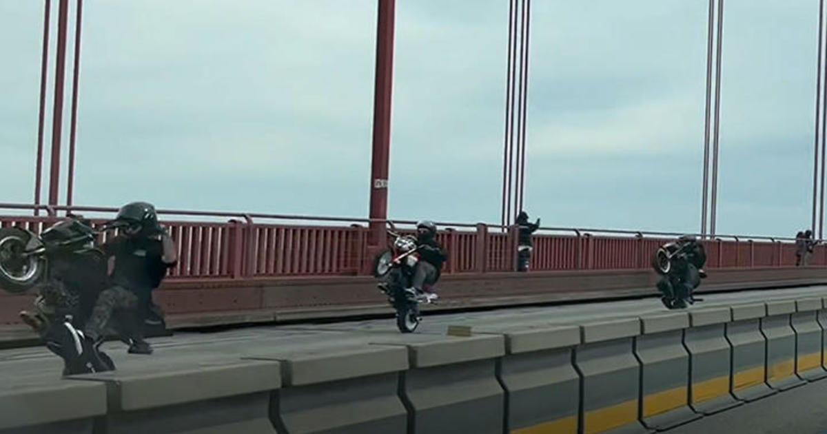 Caught on video: Dozens of motorcyclists hold a sideshow on the Golden Gate Bridge