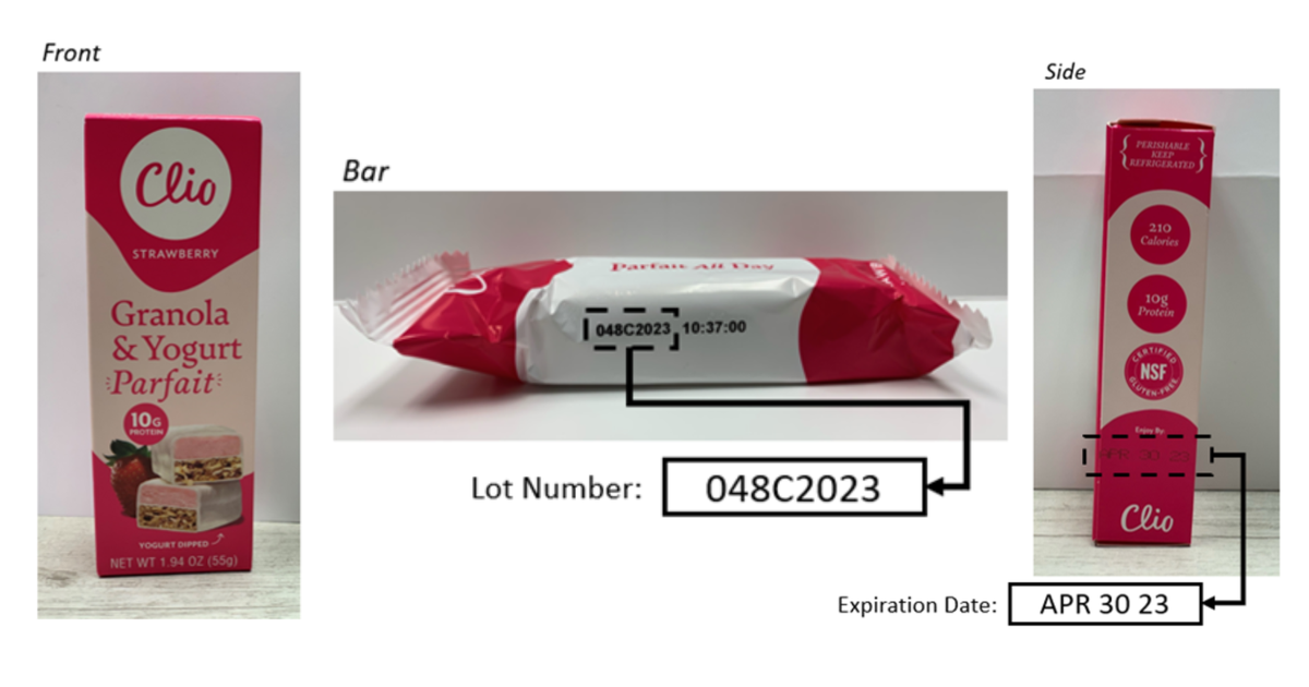 Clio Snacks recalls 581 cases of Strawberry Granola & Greek Yogurt