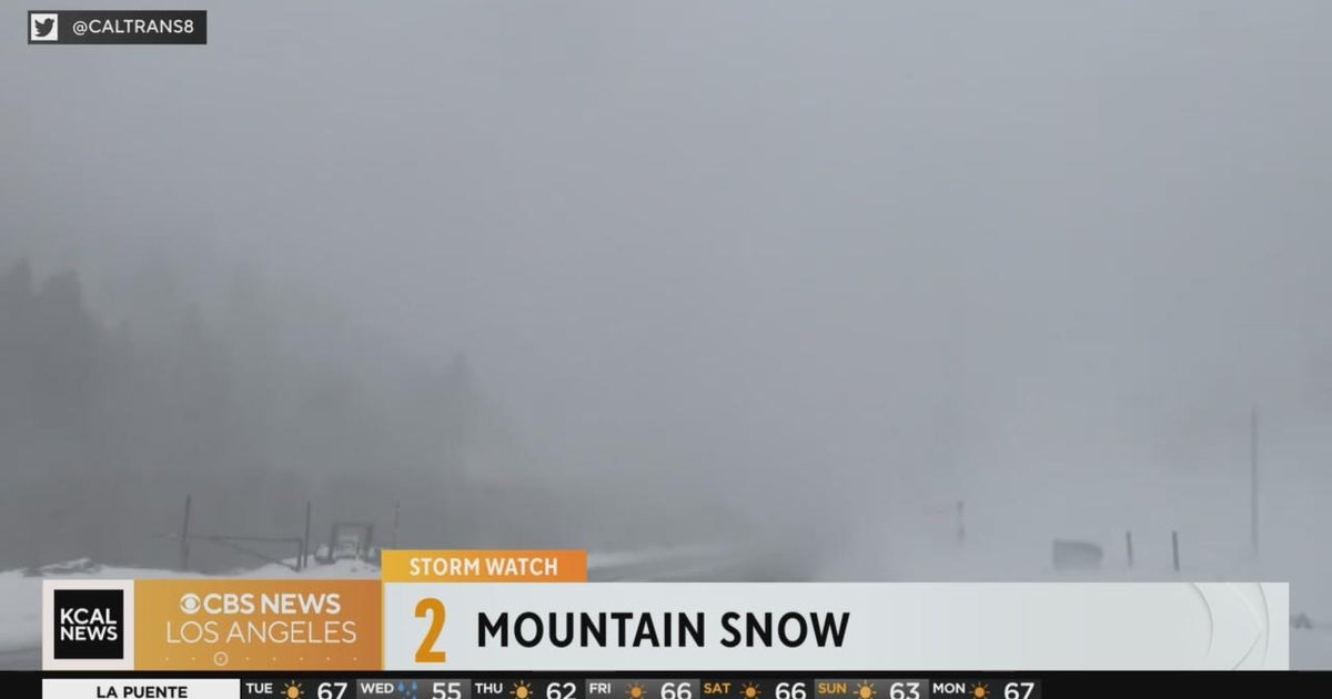 Mountains getting snow, Cajon Pass getting heavy rain CBS Los Angeles
