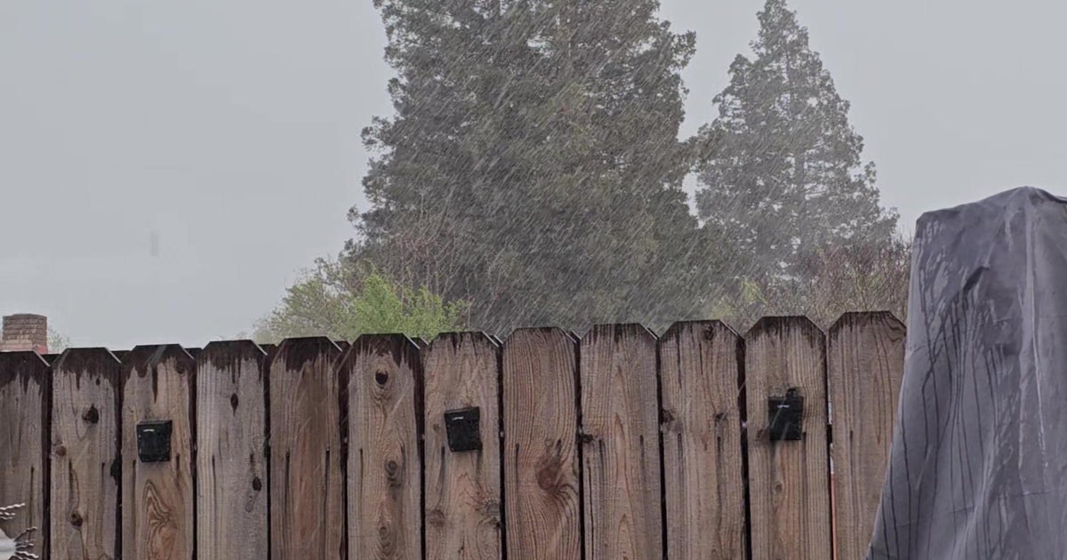 Viewer video: Rain and hail falling in Modesto