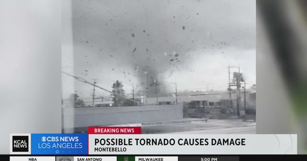 Possible tornado rips through Montebello, leaving trail of damage - CBS ...
