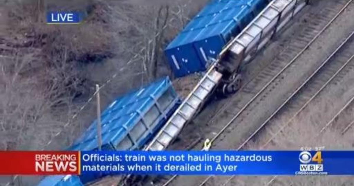 Train Hauling Trash Derails In Ayer - CBS Boston