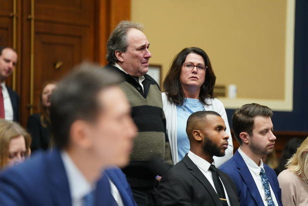 Dean and Michelle Nasca, parents of Chase Nasca, who died by suicide last February, attend a House Energy and Commerce Committee hearing on Thursday, March 23, 2023. 