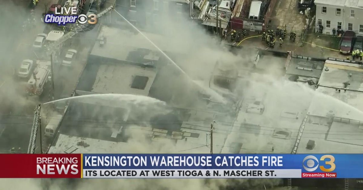 Kensington warehouse catches fire: Philadelphia Fire Department - CBS ...