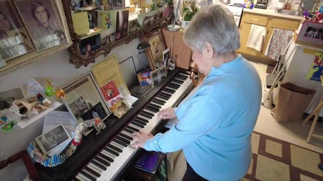Judith Sleed plays piano. 