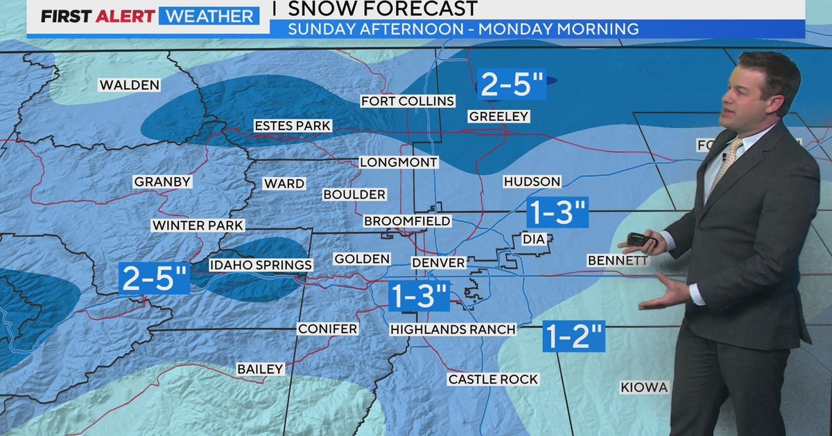 Another round of snow coming late Sunday into early Monday - CBS Colorado