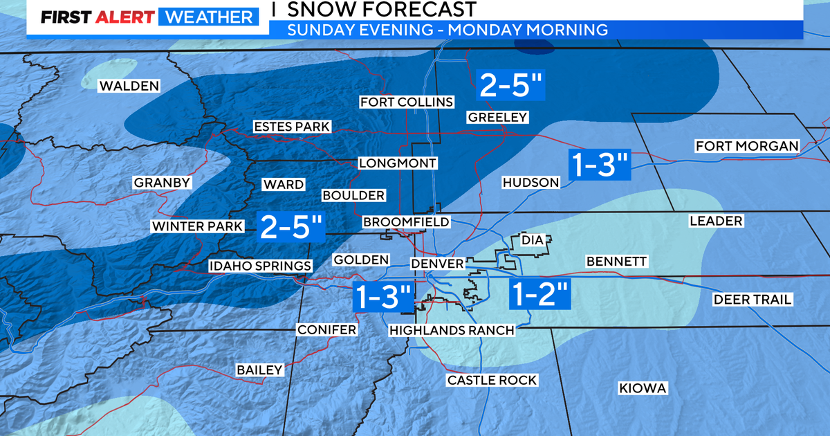Colorado Weather Overnight snow on the way into Monday CBS Colorado