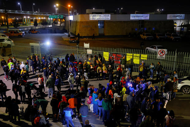 Vigil outside the office of the National Institute of Migration (INM) in Ciudad Juarez 