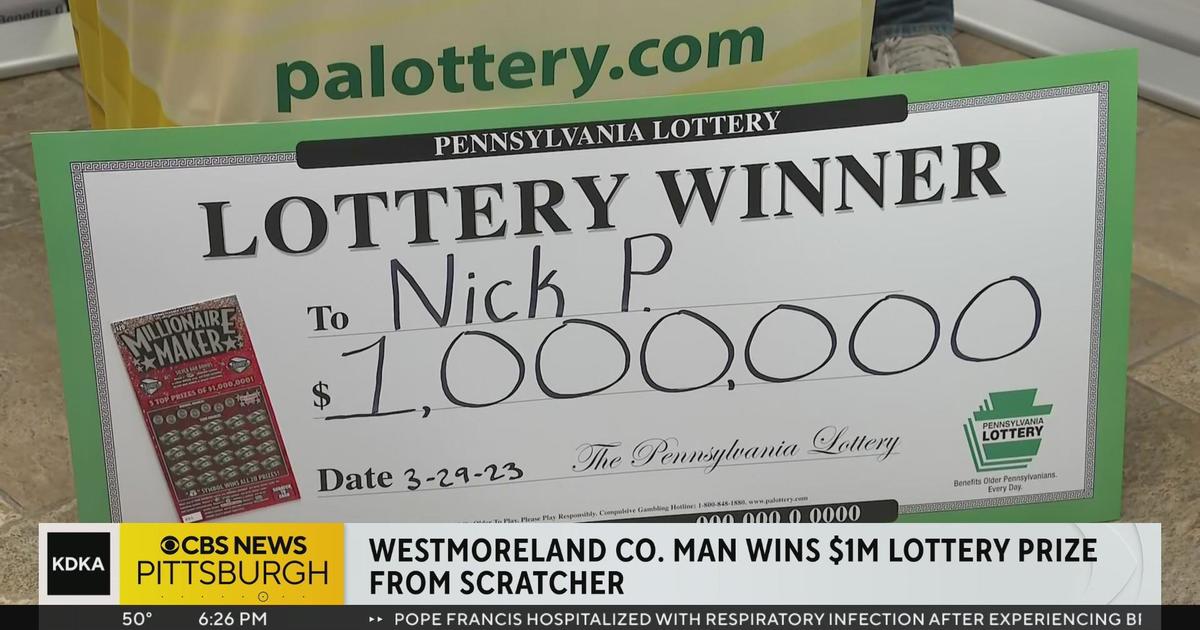 Lottery winner receives commemorative check CBS Pittsburgh