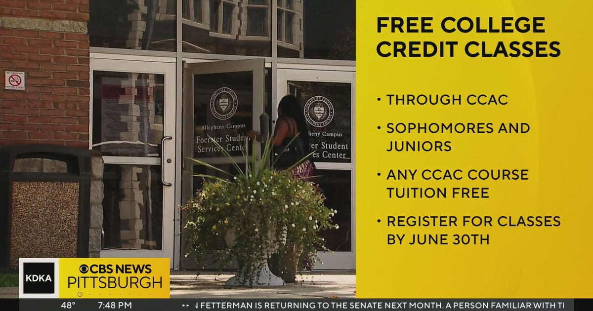 CCAC offering free college credit classes to high school students - CBS ...