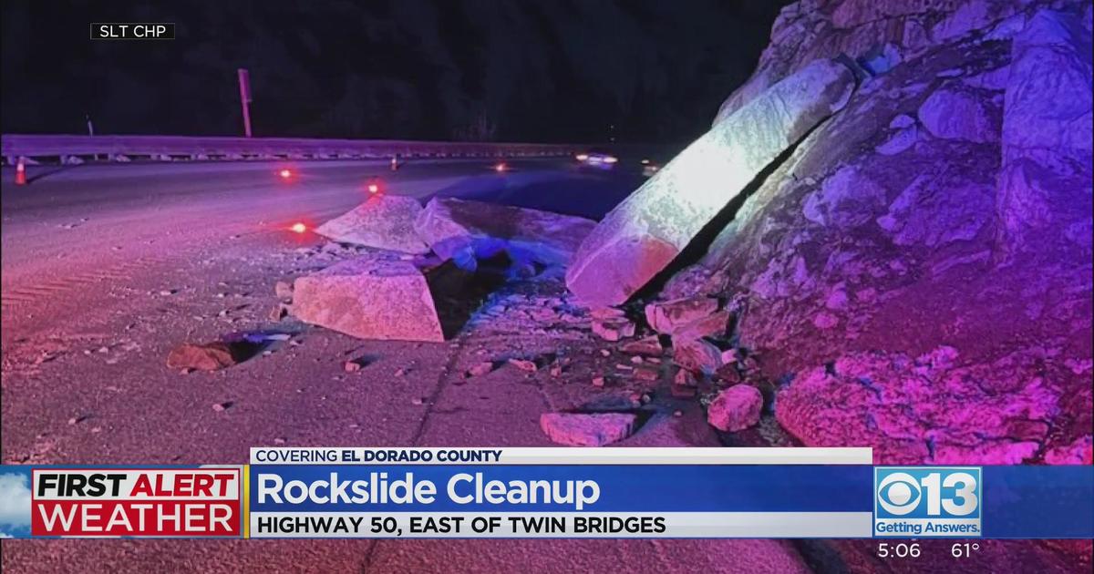 Caltrans clears up rock slide on Highway 50 CBS Sacramento