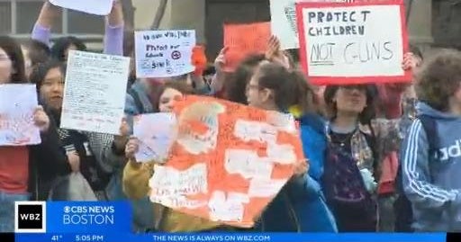 Melrose students walk out to protest gun violence CBS Boston