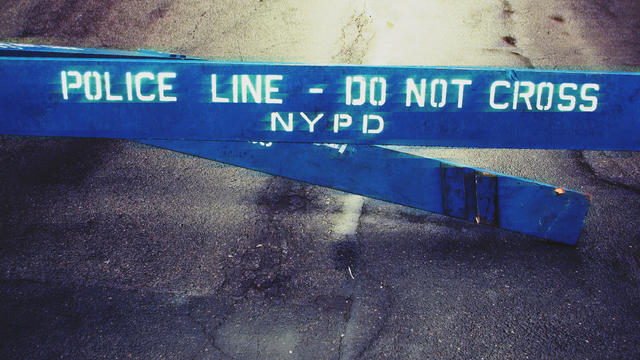 Police Line - Do Not Cross NYPD fence in the streets of New York City, USA 