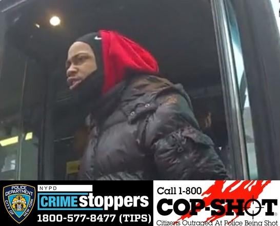 A surveillance photo of a suspect accused of shooting an NYPD officer. 