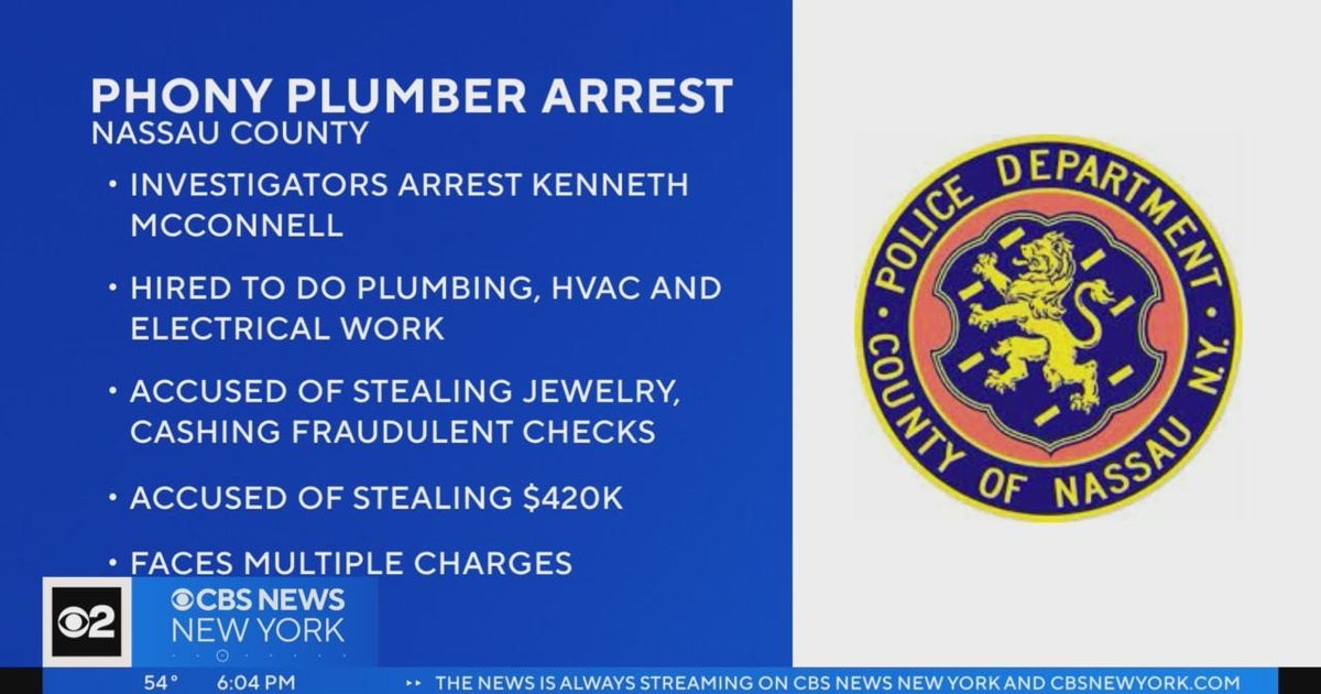 Nassau County man accused of posing as plumber - CBS New York
