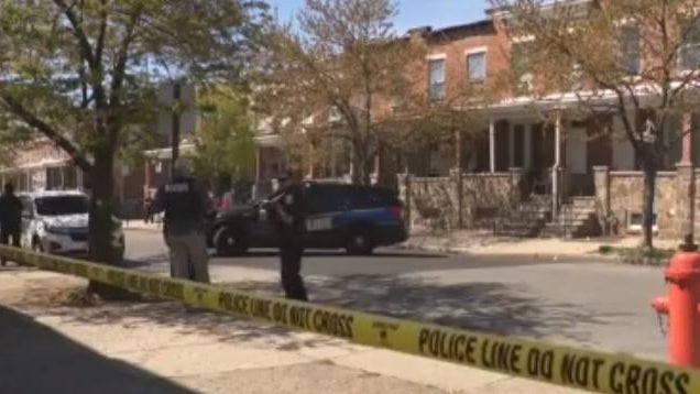 Emergency lights on a us police car 