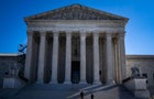 Supreme Court Police standing outside the Supreme Court of the United States on Monday, March 20, 2023, in Washington, D.C. 