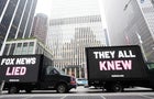 Mobile Billboards Circle Fox News Corp HQ In NYC Calling Out Fox News' False Claims About Dominion Voting Machines, As Fox/Dominion Defamation Trial Begins This Morning In Wilmington 
