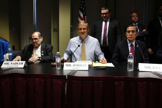 House Judiciary Committee Chairman Jim Jordan oversees a "field hearing" in Manhattan at the Javits Federal Building on violent crime in the city on April 17, 2023. 