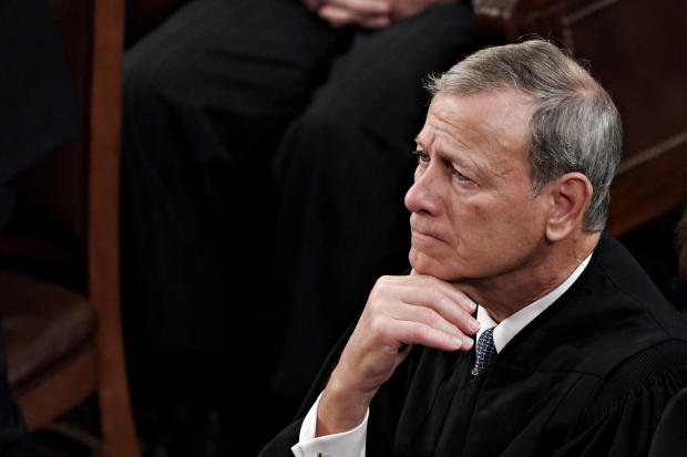 Chief Justice John Roberts during a State of the Union address at the Capitol on Tuesday, Feb. 7, 2023. 