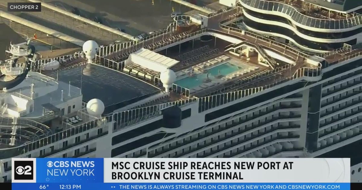 New cruise ship reaches port at Brooklyn Cruise Terminal CBS New York