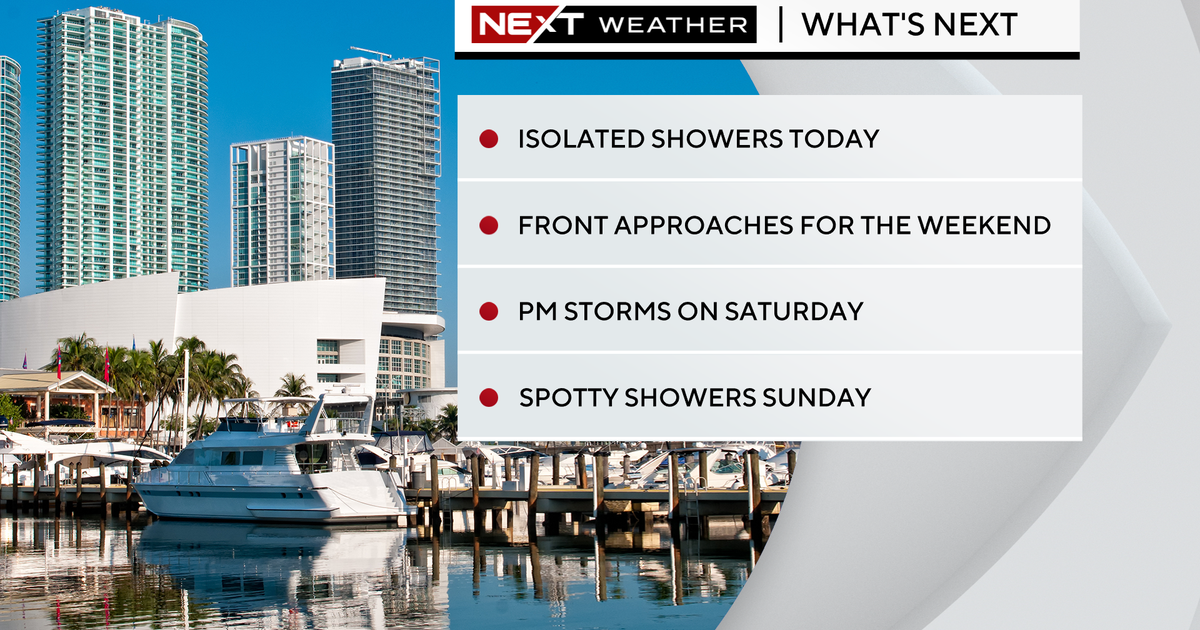 Miami Weather conditions: Mainly sunny, a several spotty showers achievable