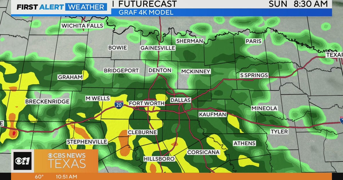 Most of North Texas to see rain Sunday morning CBS Texas