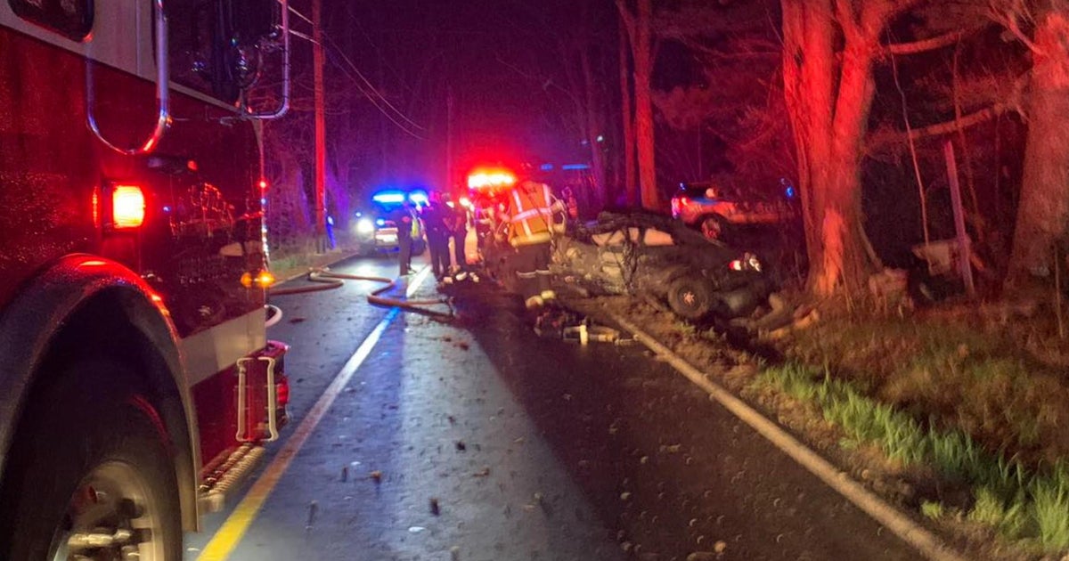 4 hospitalized after singlecar Lakeville crash CBS Boston