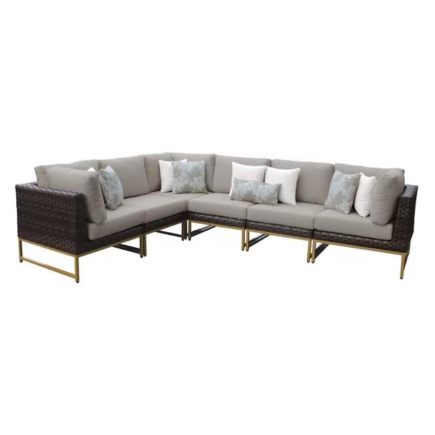 Savion 124'' Wide Outdoor Reversible Patio Sectional with Cushions 
