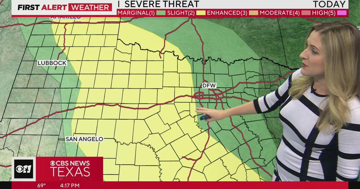 Severe storms likely in western counties Tuesday evening - CBS Texas