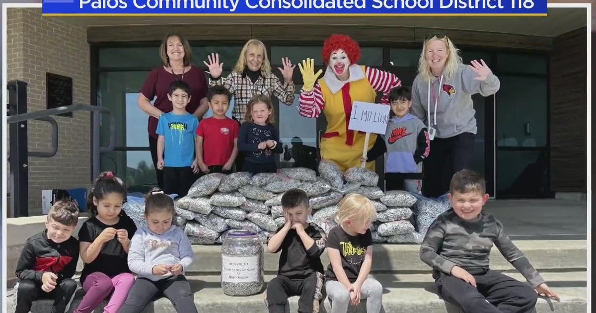 Elementary kids collect over 100 pounds of pull tabs for Ronald