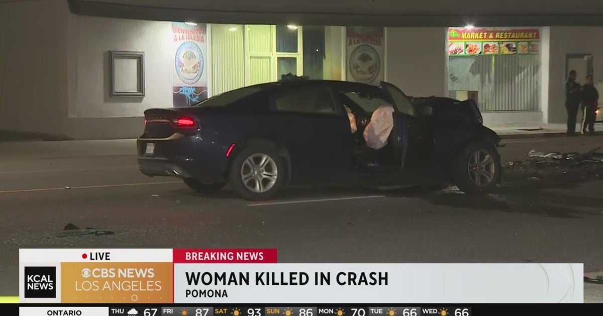 Woman killed in crash after possible street race in Pomona - CBS Los ...