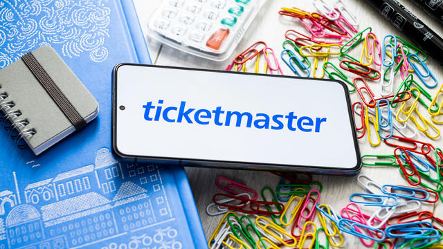 In this photo illustration a Ticketmaster logo seen 