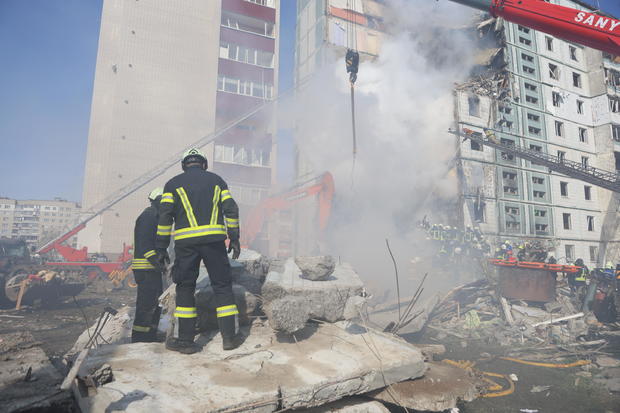 Residential Building In Uman Partially Destroyed As Result Of Missile Hit 