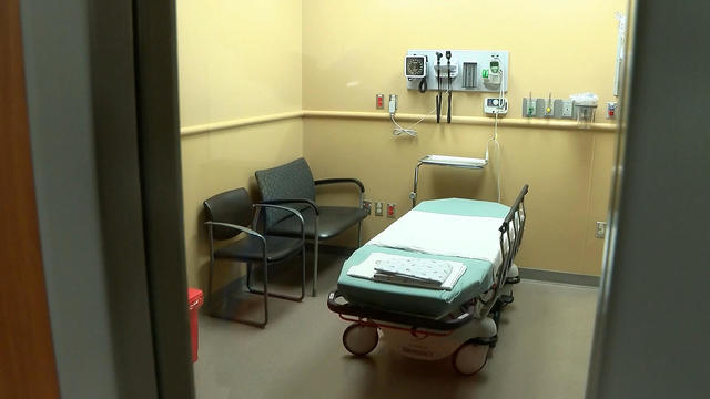 A doctors office examination room 