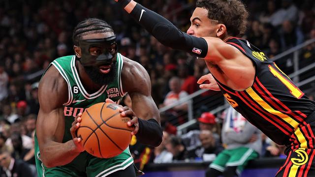 Boston Celtics v AtJaylen Brown, Trae Younglanta Hawks - Game Six 