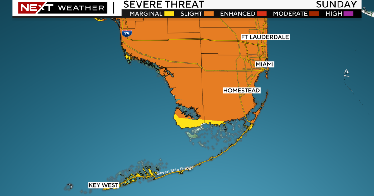 South Florida could see severe weather, storms on Sunday CBS Miami