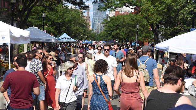 Newbury Street crowded with shoppers, Sunday, July 15, 2019, in Boston 