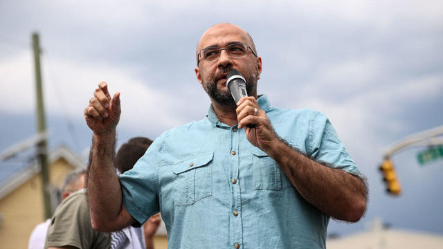 Prospect Park Mayor Mohamed Khairullah speaks in support of Palestinians in New Jersey on May 16, 2021. 