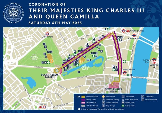 Map of coronation procession route 