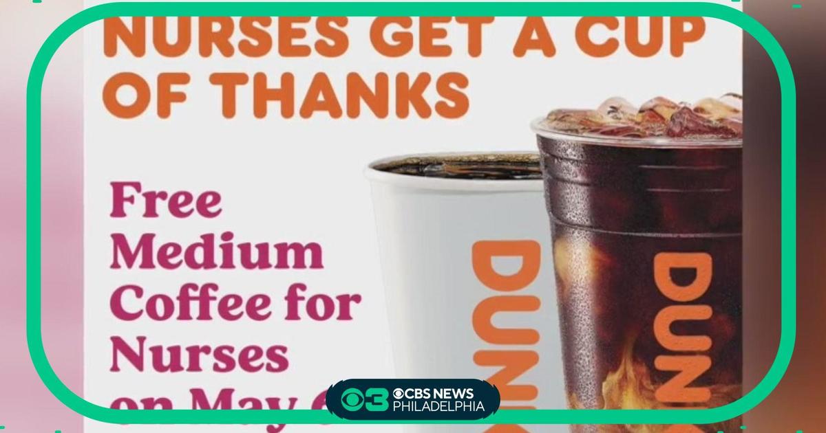 Dunkin' offers free coffee for nurses CBS Philadelphia