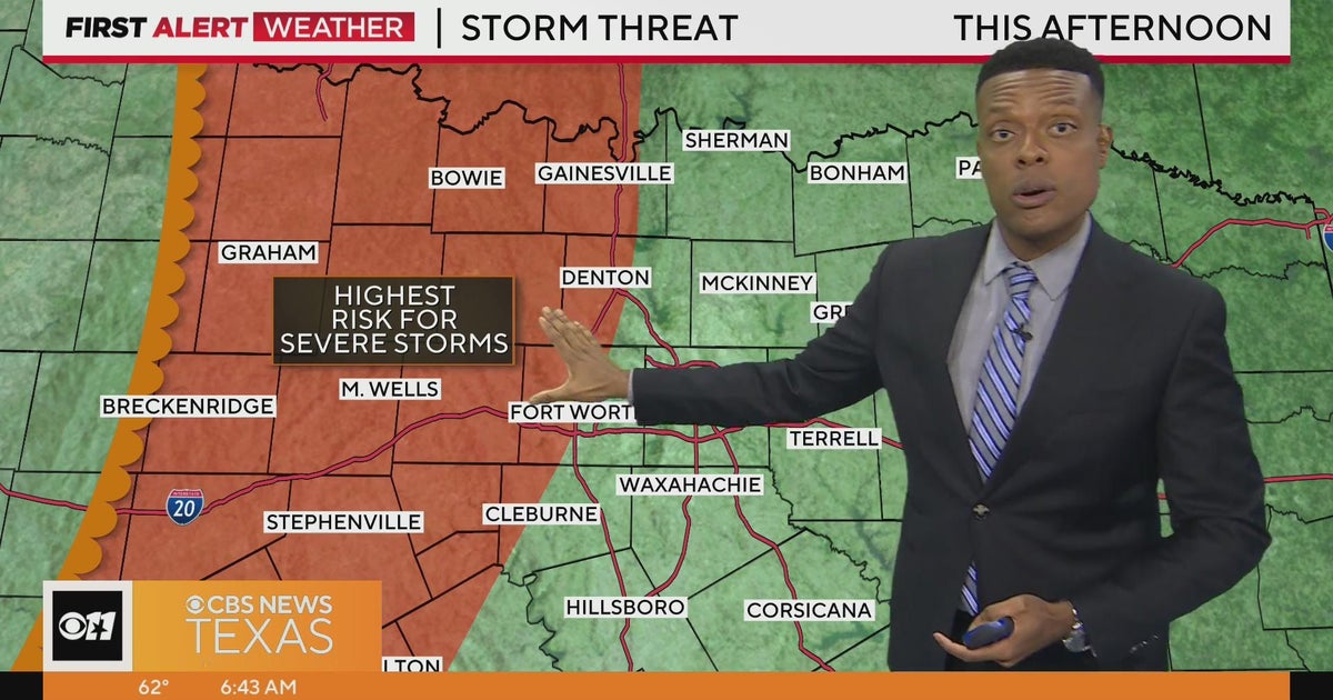 Severe storms possible for North Texas Thursday afternoon - CBS Texas
