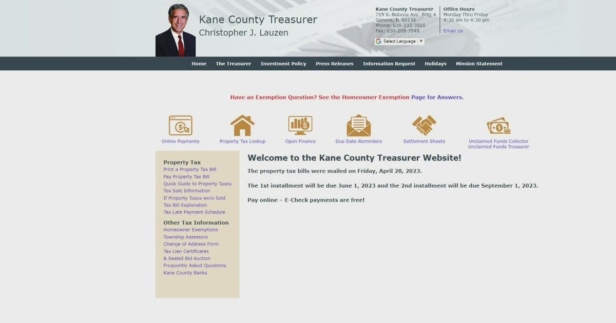 Authorities in Kane County warn of fake treasurer website - CBS