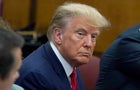 Former President Donald Trump in a New York courtroom on Thursday, Feb. 15, 2024. 