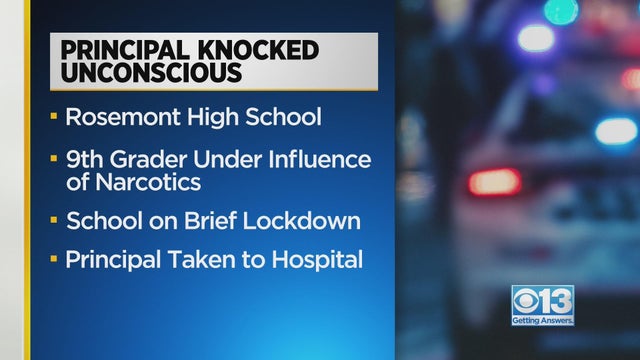 Desks and chairs in empty classroom 