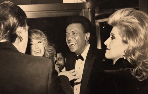 A late 1980s photo depicts, from left to right, Donald Trump, E. Jean Carroll, John Johnson and Ivana Trump. 